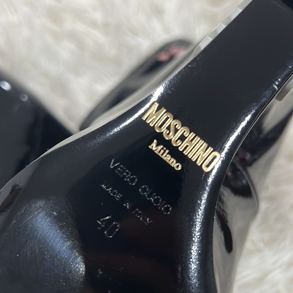 MOSCHINO  Black Wedge Ankle Boots - Picture 9 of 13